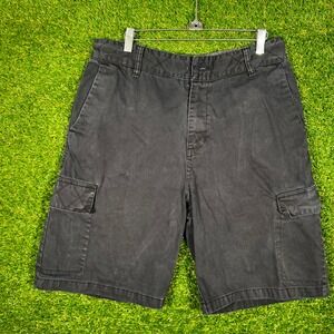 Alpinestars Mens Cargo Shorts Black Cotton Quilted Moto Style Size 32 Y2K